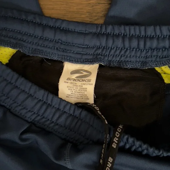 Brooks Running 7/8 Capri Track Pant Legging Navy / Neon - Picture 14 of 16